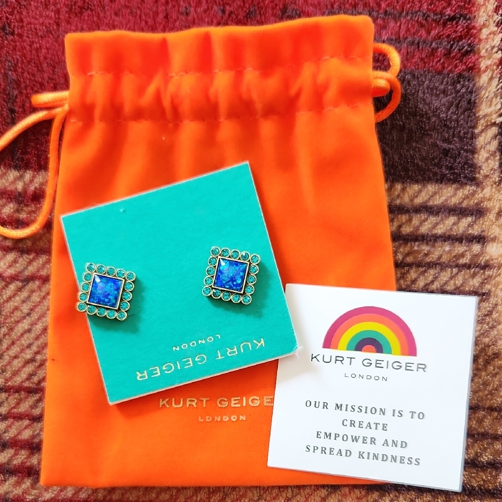 🖤Kurt Geiger Square Blue Earrings